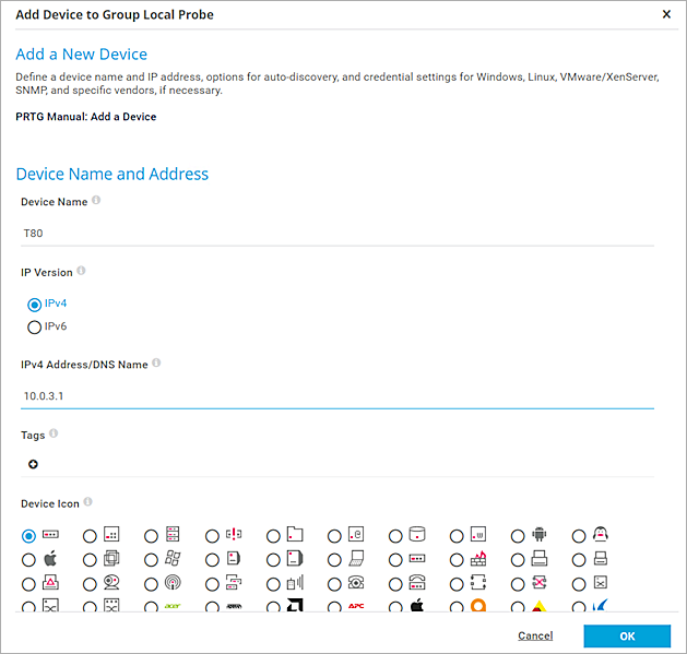add device on prtg-3